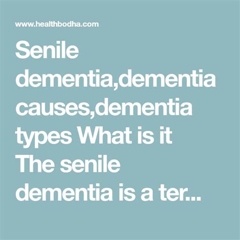 Senile Dementia10 Early Symptoms Of Dementiadementia Symptoms