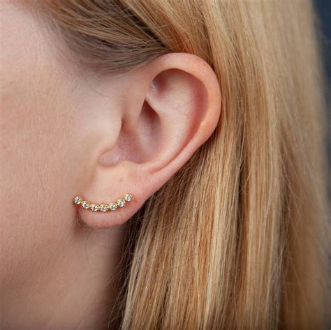 silver stone paved curve earring studs by attic | notonthehighstreet.com