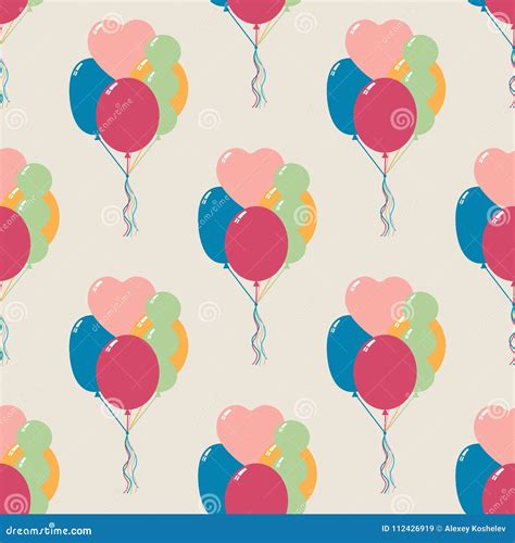 Seamless Pattern With Color Balloons Stock Illustration Illustration