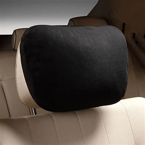 1pc Car Headrest Neck Pillow Car Interior Accessries For Seat Chair In Auto Suede Lumbar Soft