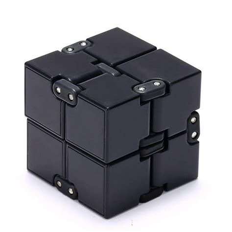 Delicacyon All Black 2x2x2 Infinity Fidget Cube Toy Luxury Fidgeting