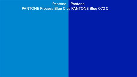 Pantone Process Blue C Vs Pantone Blue 072 C Side By Side Comparison