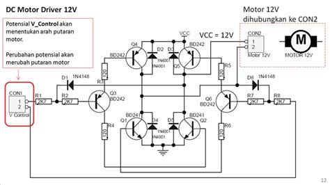 Rangkaian Dc Motor Driver 12v Yang Diperkuat 6 Transistor Niguru