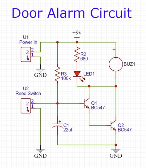 Security Door Alarm Using Magnetic Reed Switch Diy Project
