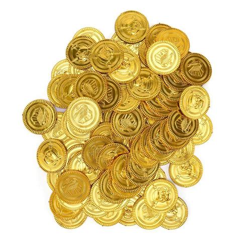 Flash Sale 100pcs Plastic Gold Coins Pirate Pirates Treasure Chest
