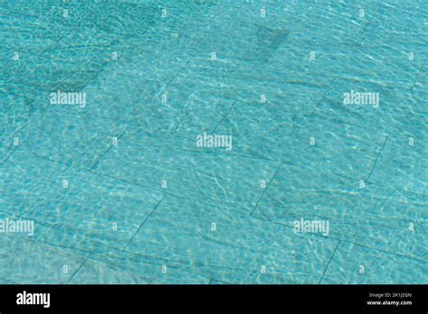 Swimming Pool Water Background With Caustic Ripple Aquatic Surface With Waves Backdrop Stock