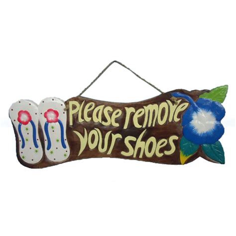 Buy Wooden Please Remove Your Shoes Sign 21in Model Ships