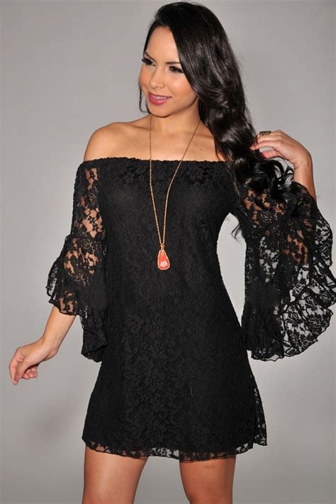 Black Lace Off The Shoulder Cheap Nightclub Dresses Online Store For Women Sexy Dresses
