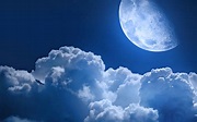 Clouds Sky Moon night mood wallpaper | 3840x2400 | 720737 | WallpaperUP