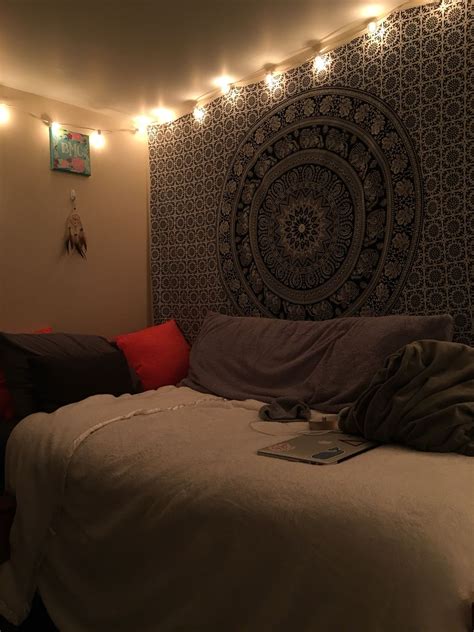 This is what it looked like when he bought it. Hipster Tapestry Aesthetic Light Dorm Room Room Home Decor ...