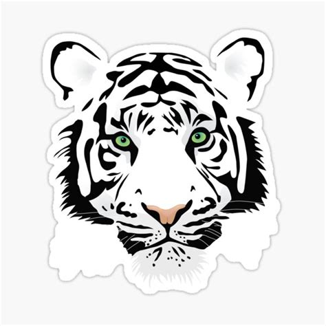 Tiger Face Sticker For Sale By Catladymeow Redbubble