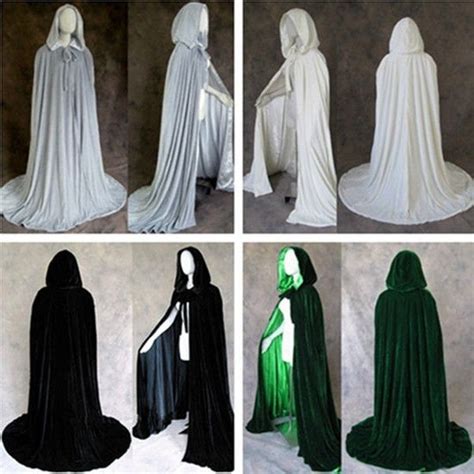 Cloak Hooded Velvet And Satin Cape Renaissance Clothing Medieval Costume Elf Wedding Dress