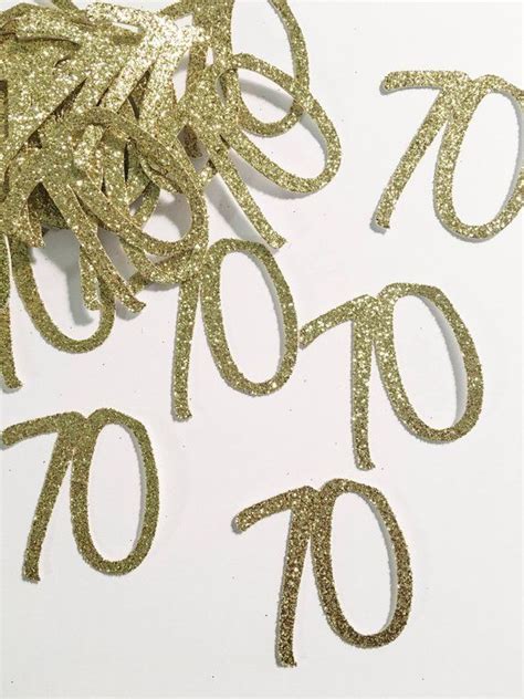 Glitter Number Confetti 70th Birthday Confetti Custom Age Confetti