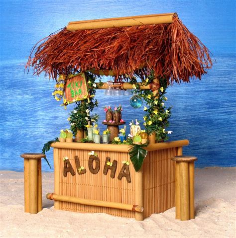 Charming Miniature Hawaiian Tiki Bar Etsy Tiki Bar Hawaiian Tiki