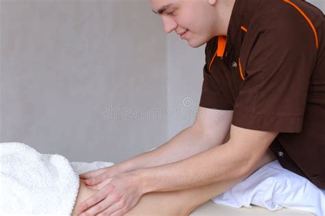 Professional Guy Massage Therapist By Hand Makes Anti Cellulite Stock Image Image Of Medicine