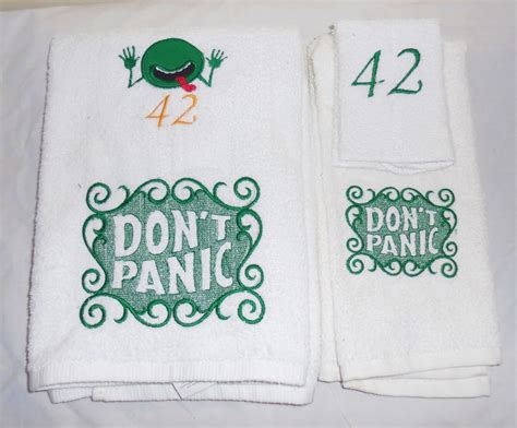 Custom Dont Panic Embroidered Bath Towel Hand Towel