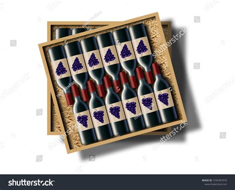 Case 12 Bottles Red Wine Shown Stock Illustration 1250397076 Shutterstock