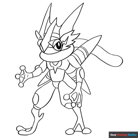 Ash Greninja From Pokemon Coloring Page Easy Drawing Guides