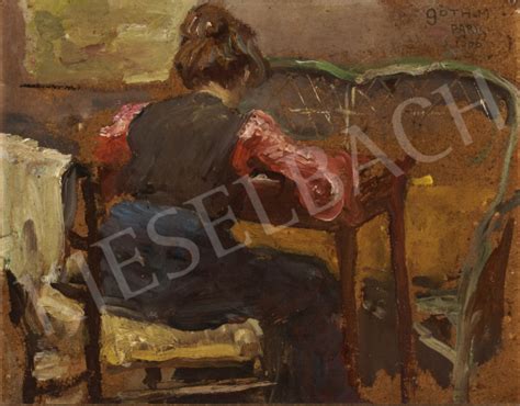 Góth Móricz Sitting By The Table Painting