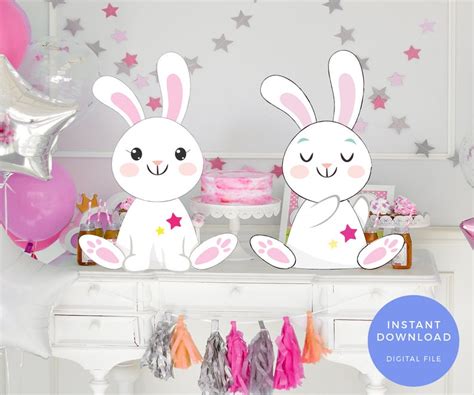 Large Bunny Cutout Printable Digital Easter Bunny Cardboard Etsy