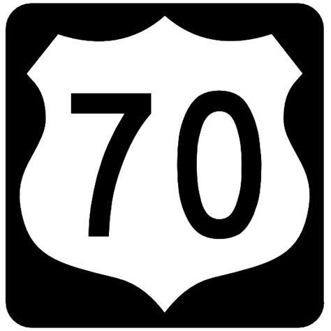 Highway 70 Sign With Black Border Sticker