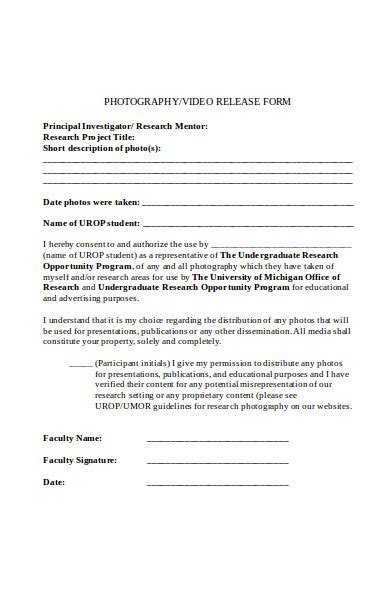 photography release forms organization release property