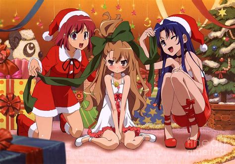 Cute Hentai Girls Christmas Party Ultra Hd Drawing By Hi Res Fine Art
