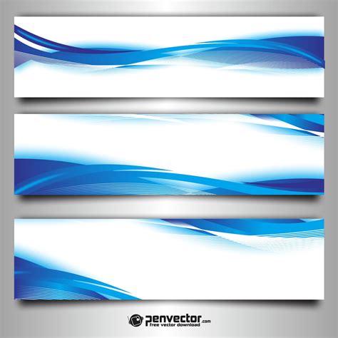 Abstract Wave Blue Set Banner Background Free Vector Backgrounds Free