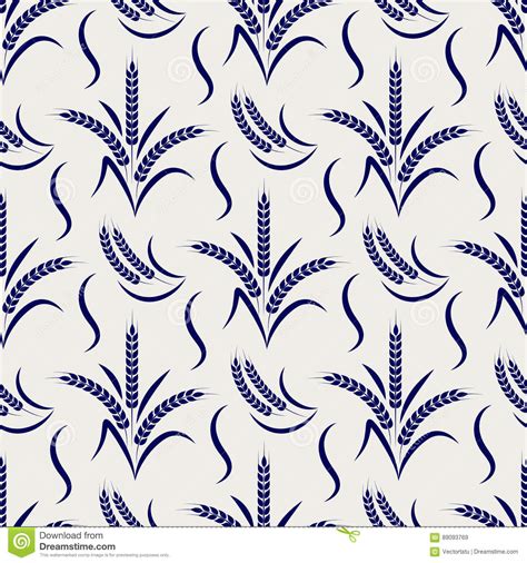 Agriculture Seamless Pattern With Wheat Branches Stock Vector