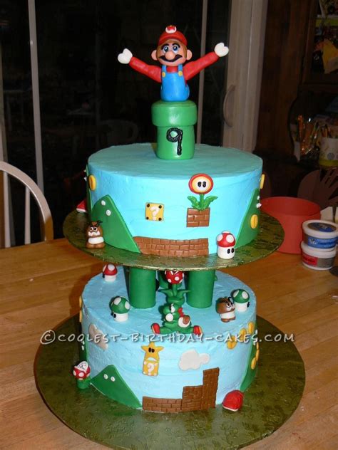 Build the template for mario's head and hat. Cool Mario Birthday Cake | Mario birthday cake, Cool ...