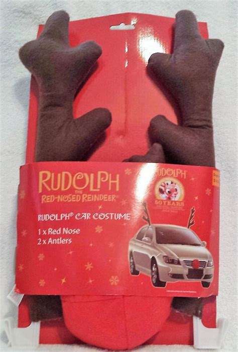 Rudolph The Red Nose Reindeer Car Costume Clip Fabric Antlers And Nose