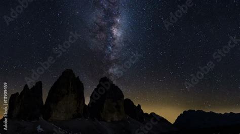 Time Lapse Of Milky Way Over Tre Cime Di Lavaredo Alps Dolomites