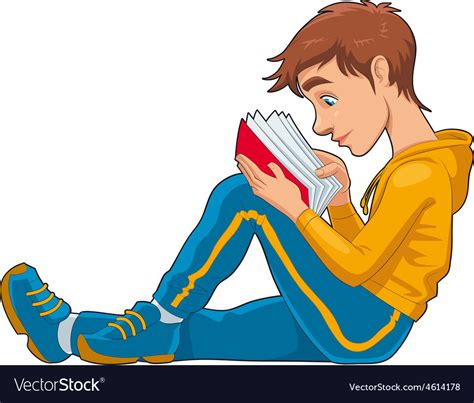 Reading Student Royalty Free Vector Image Vectorstock