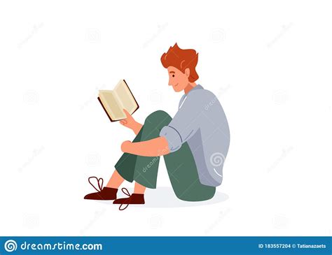 Read Book Vector Illustration Boy Reading Books In Comfortable Pose