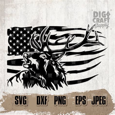 Usa Flag Elk Deer Svg Elk Deer Png Us Deer Clipart Us Deer Etsy