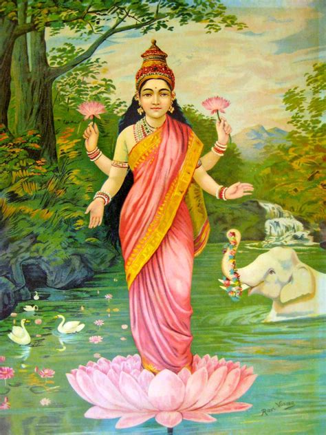 Lakshmi Hindu Goddess Restored Print Poster Etsy Hindu Deities