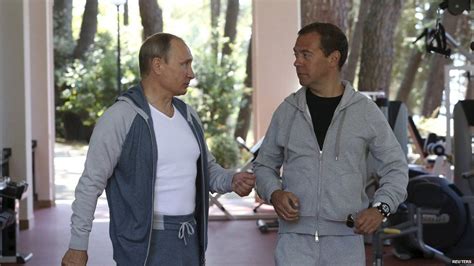 Russias Putin And Medvedev Work Out Together Bbc News