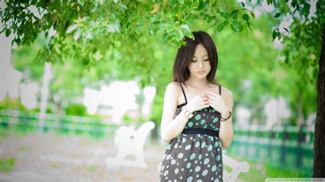 1109242 women model asian photography dress green pattern fashion spring mikako zhang
