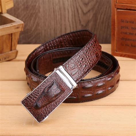 125cm Men’s Automatic Buckle Leather Belt Long Leather Belt
