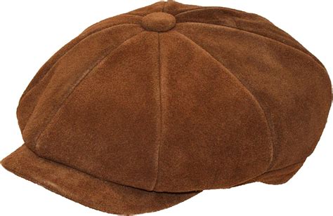 Dh Mens Real Suede Leather 8 Panel Newsboy Baker Boy Gatsby Flat Cap