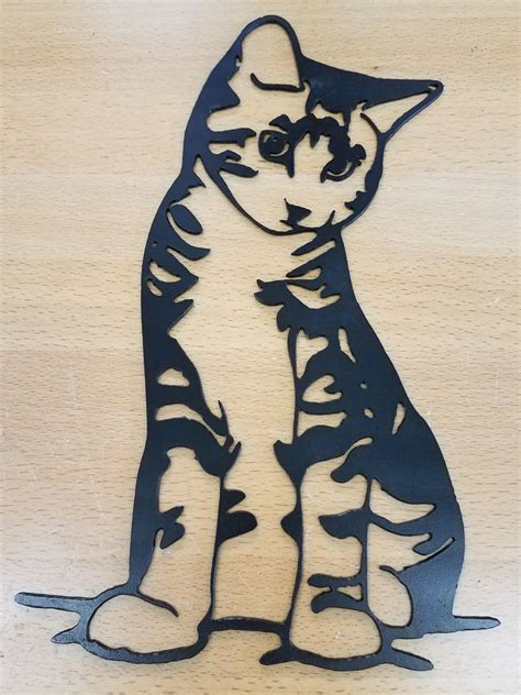 Kitty Cat Metal Wall Art Plasma Cut Decor Cat T Idea Gas Pro Shop And Fabrication