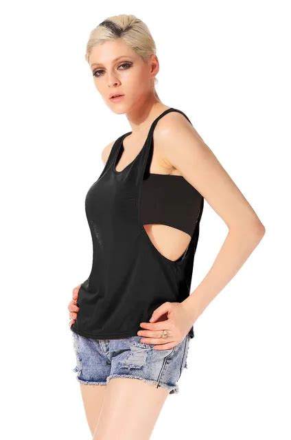 2016 New Fashion Sexy Women Casual Loose Open Side Tank O Neck Solid Plain Tank Sleeveless Shirt