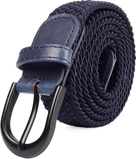 Mens Navy Blue Leather Belt