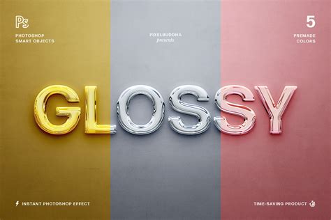 Glossy 3d Text Effects Design Cuts