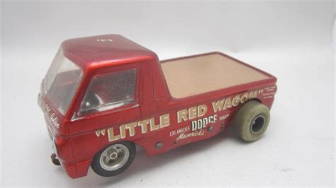 Rare Vintage 124 Little Red Wagon Slot Car W Classic Chassis And Motor
