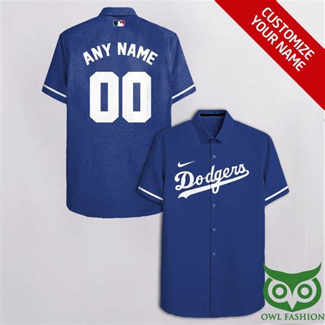 Custom Name Number Los Angeles Dodgers Blue Hawaiian Shirt Meteew