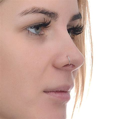 Silver Nose Ring 24g Tragus Hoop Helix Earring Nose Hoop Etsy