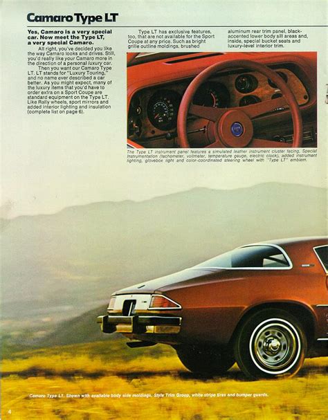 1977 Camaro Sales Brochure Type Lt