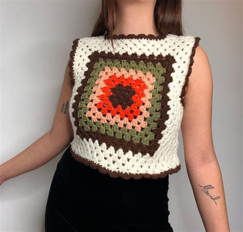 Hooked By Lou S Granny Square Sweater Vest Crochet Pattern Etsy