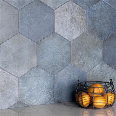 Heritage Hex Indigo 7x8 Porcelain Floorwall Tile